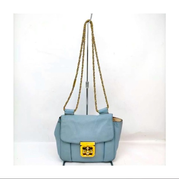 Chloe Handbags - Chloe Mini-Elsie Bag in Light Blue with Turn Lock Clasp Crossbody Shoulder Purse